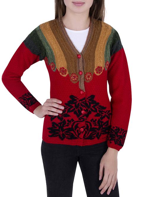 Multicolored woolen cardigan - 14519141 - Very Small Image - 1