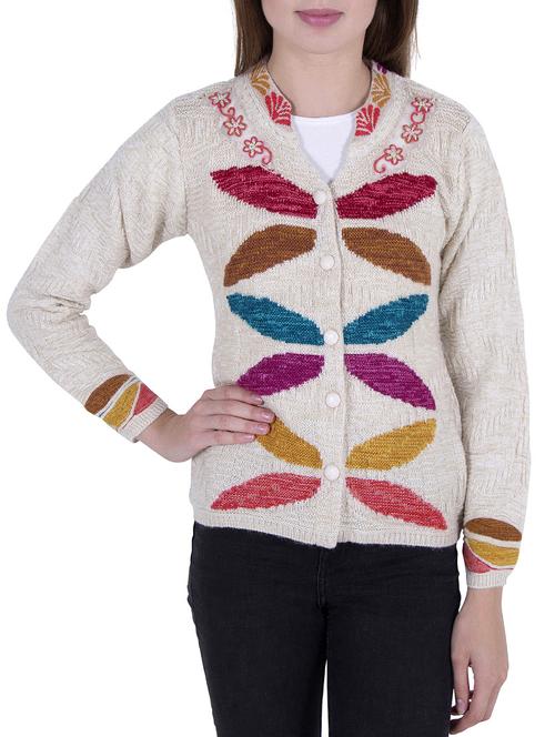 Multicolored woolen cardigan - 14519148 - Standard Image - 1