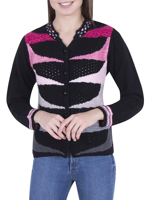 Multicolored woolen cardigan - 14519152 - Very Small Image - 1