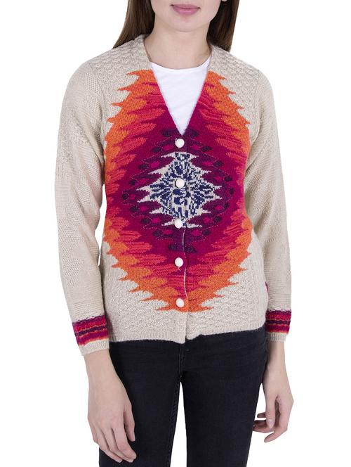Multicolored woolen cardigan - 14519156 - Very Small Image - 1