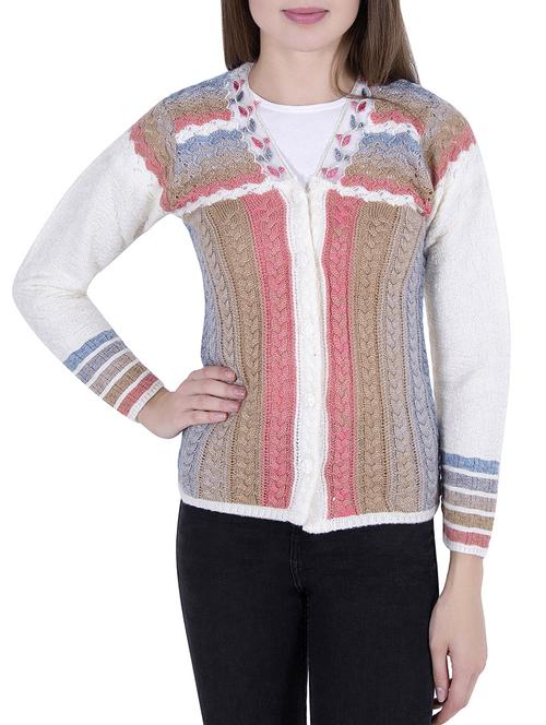 Multicolored woolen cardigan - 14519161 - Very Small Image - 1