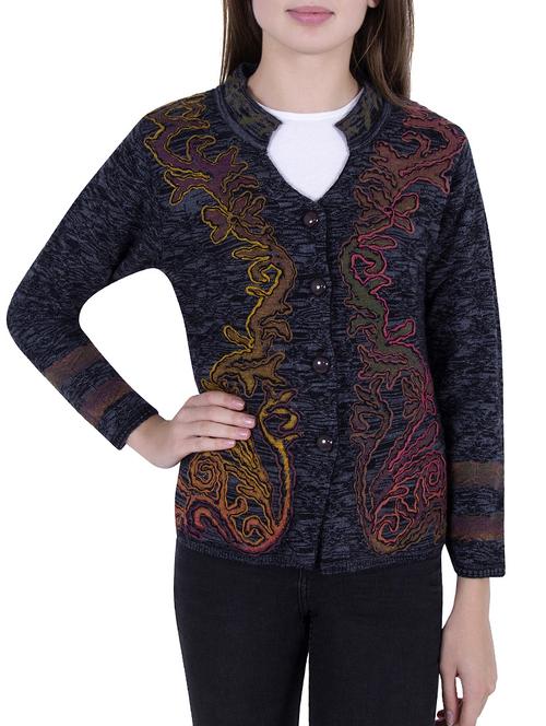 Multicolored woolen cardigan - 14519188 - Very Small Image - 1