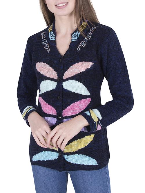 Multicolored woolen cardigan - 14519197 - Very Small Image - 1