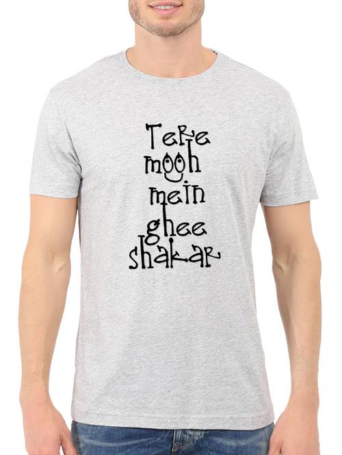 grey cotton front print t-shirt - 14519285 - Standard Image - 1