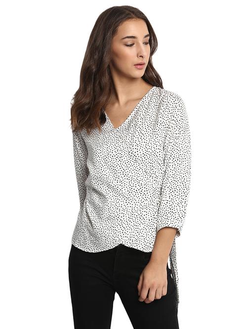 Dotted tie detail top - 14519340 - Very Small Image - 1