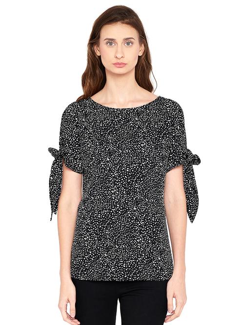 Side tie up sleeved top - 14519342 - Standard Image - 1