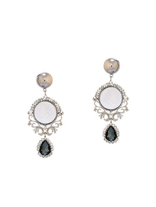 silver gold drop earrings - 14519943 - Very Small Image - 1