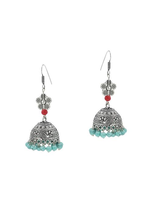 silver jhumka earrings - 14519953 - Very Small Image - 1