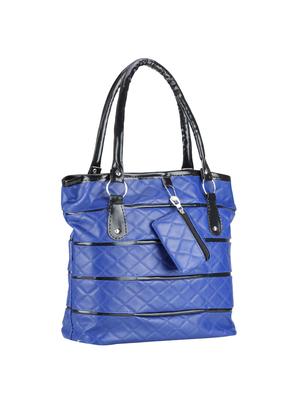 blue leatherette regular handbag - 14520000 - Standard Image - 4