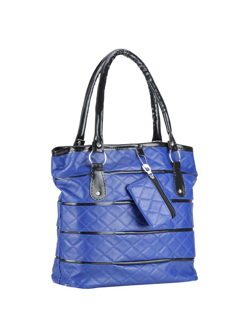 blue leatherette regular handbag - 14520000 - Zoom Image - 4