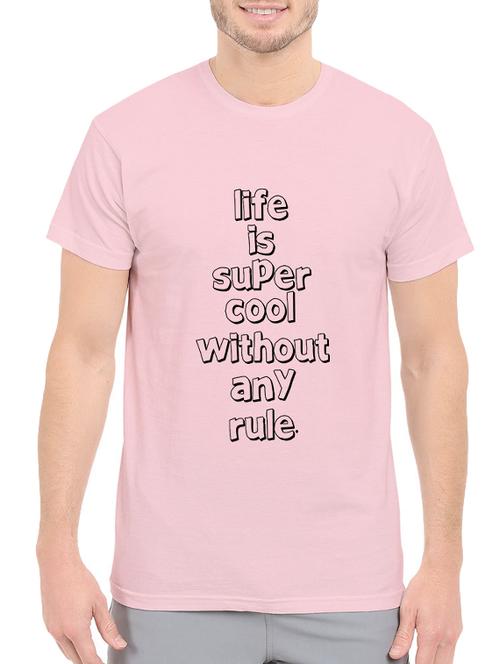 pink cotton front print t-shirt - 14520018 - Standard Image - 1
