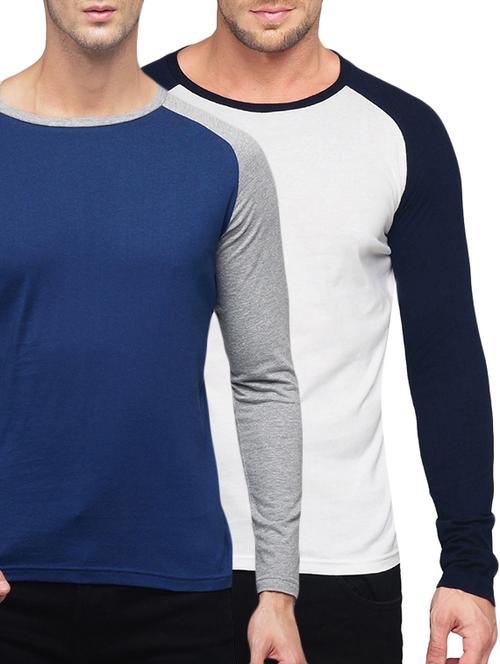 (set of 2)multi colored cotton combos t-shirt - 14520484 - Very Small Image - 1