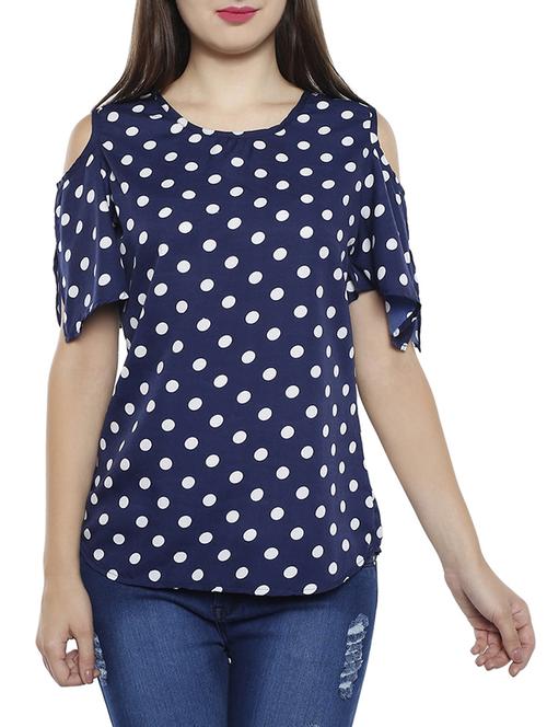 Blue cold shoulder top - 14520513 - Very Small Image - 1