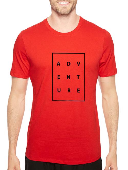 red cotton chest print tshirt - 14520639 - Standard Image - 1