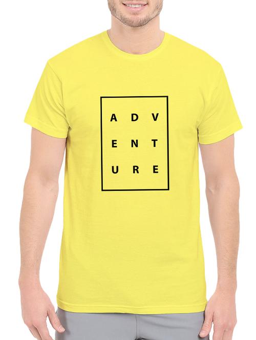 yellow cotton chest print tshirt - 14520642 - Standard Image - 1