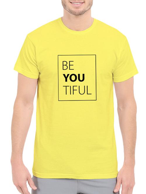 yellow cotton chest print tshirt - 14520652 - Standard Image - 1