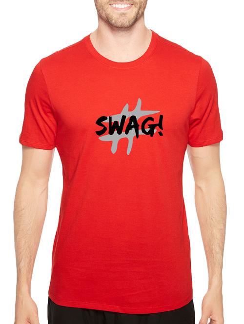 red cotton chest print tshirt - 14520666 - Standard Image - 1