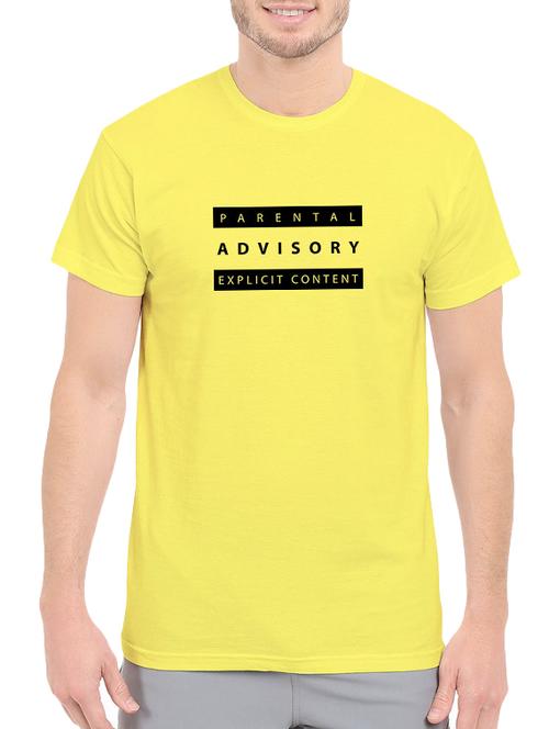 yellow cotton chest print tshirt - 14520677 - Standard Image - 1