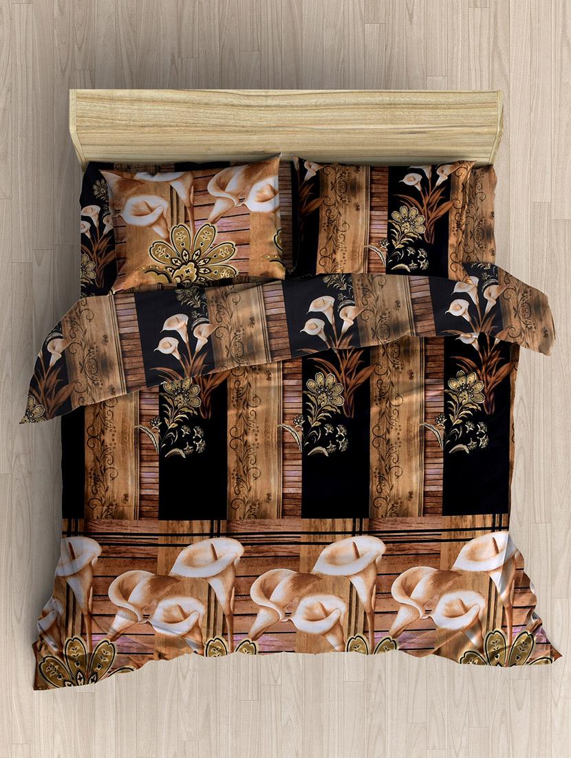 160 TC Premium 3D PolyCotton Double Bed Sheet with 2 Pillow Cover - 14520679 - Zoom Image - 1