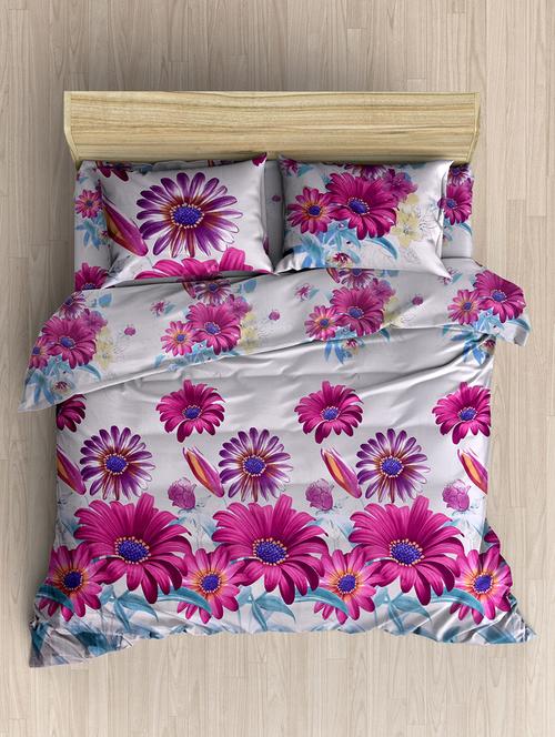 160 TC Premium 3D PolyCotton Double Bed Sheet with 2 Pillow Cover - 14520687 - Standard Image - 1