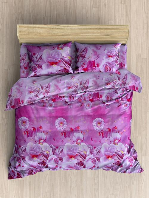 160 TC Premium 3D PolyCotton Double Bed Sheet with 2 Pillow Cover - 14520690 - Standard Image - 1
