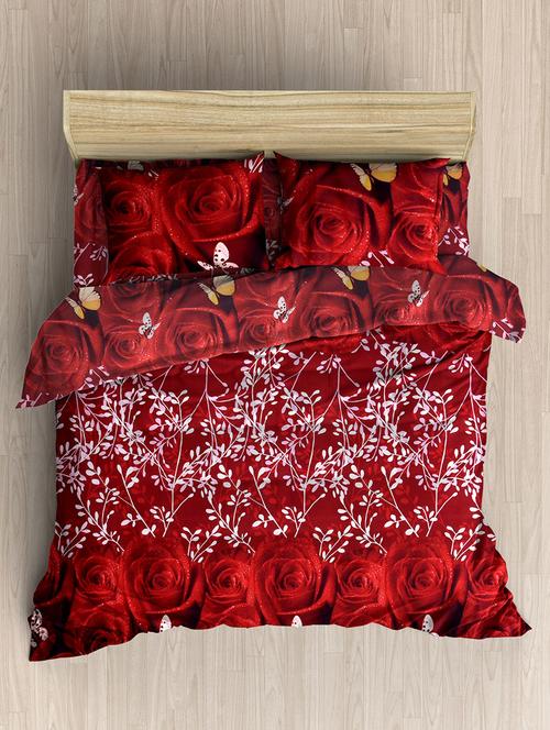 160 TC Premium 3D PolyCotton Double Bed Sheet with 2 Pillow Cover - 14520691 - Standard Image - 1