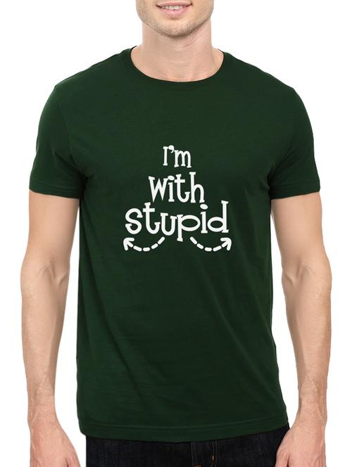 green cotton chest print tshirt - 14520704 - Standard Image - 1