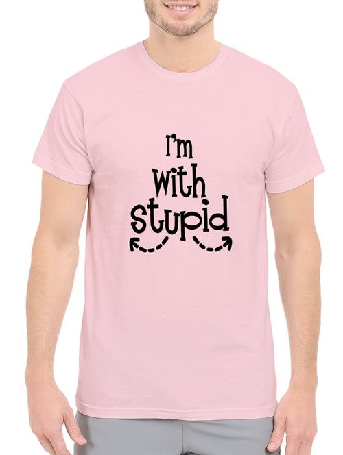 pink cotton chest print tshirt - 14520707 - Standard Image - 1