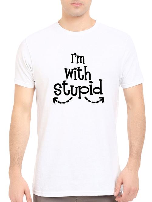 white cotton chest print tshirt - 14520710 - Standard Image - 1