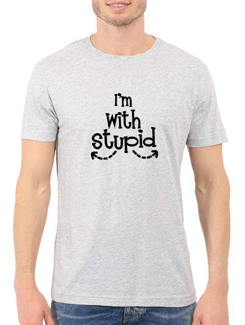 grey cotton chest print tshirt - 14520712 - Standard Image - 1