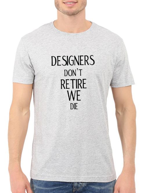 grey cotton chest print tshirt - 14520826 - Standard Image - 1