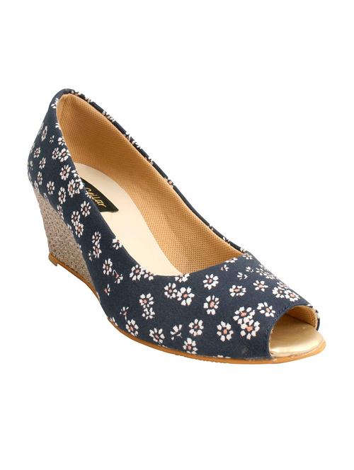blue fabric slip on wedges - 14520904 - Very Small Image - 1