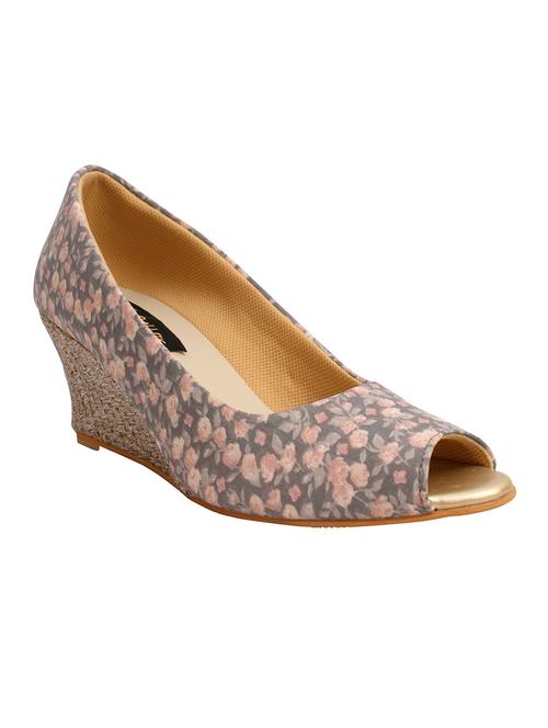 grey fabric slip on wedges - 14520907 - Very Small Image - 1