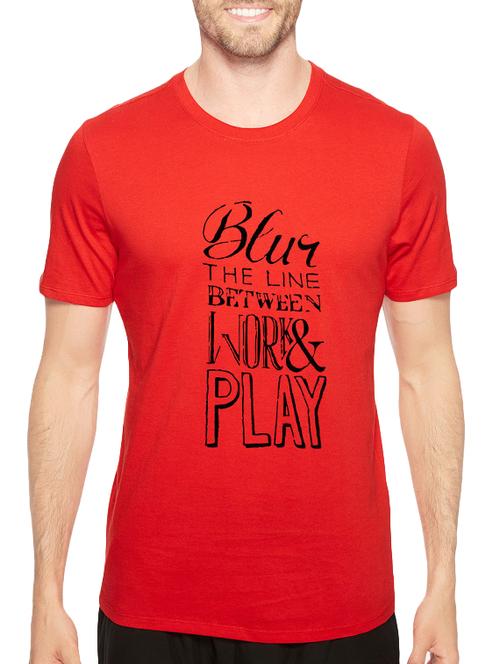 red cotton front print t-shirt - 14520961 - Standard Image - 1