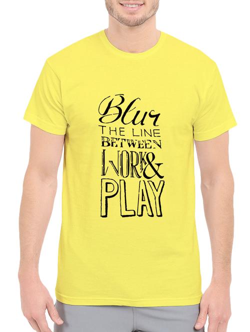 yellow cotton front print t-shirt - 14520964 - Standard Image - 1