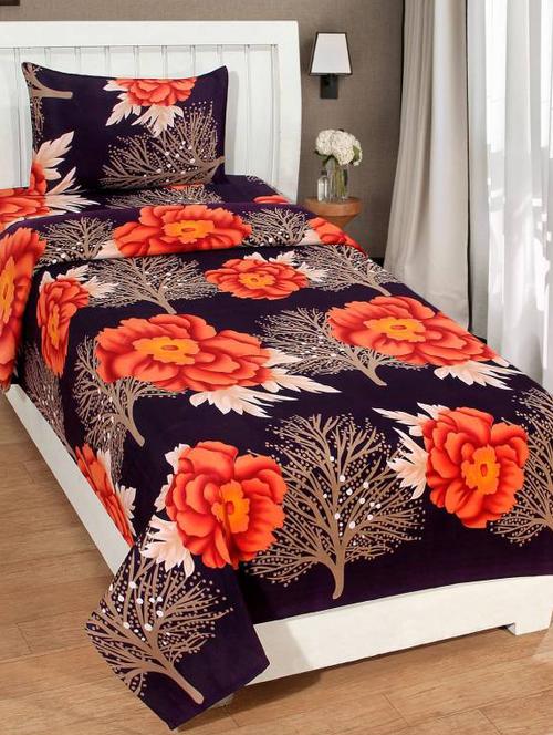 PolyCotton Printed Double Bed Sheet with 2 Pillow Covers - 14521087 - Standard Image - 1