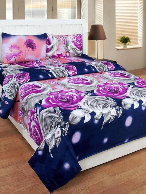 PolyCotton Printed Double Bed Sheet with 2 Pillow Covers - 14521089 - Standard Image - 1