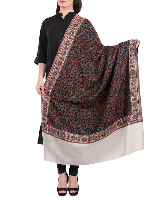 black woolen shawl - 14521139 - Very Small Image - 1