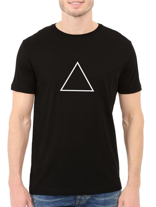 black cotton chest print tshirt - 14521162 - Standard Image - 1