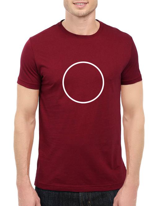 maroon cotton chest print tshirt - 14521187 - Standard Image - 1