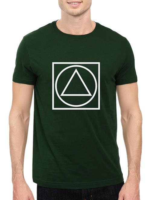 green cotton chest print tshirt - 14521197 - Standard Image - 1