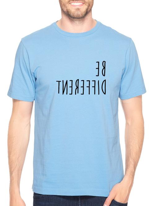 blue cotton chest print tshirt - 14521212 - Standard Image - 1