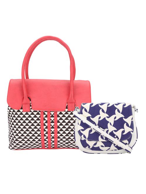 multi colored leatherette printed handbag - 14521231 - Very Small Image - 1