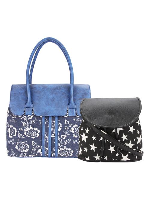 blue leatherette regular handbag - 14521232 - Very Small Image - 1