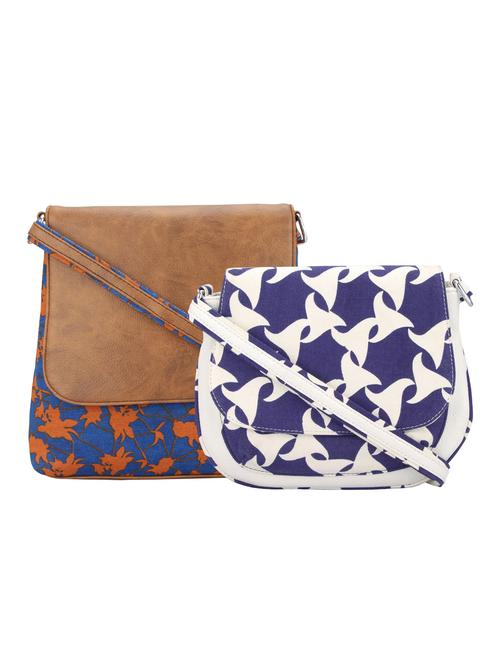 multi colored leatherette printed sling bag - 14521237 - Very Small Image - 1