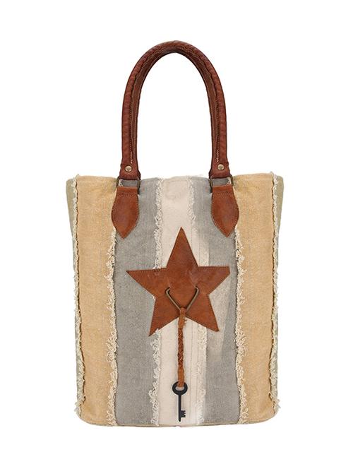 beige canvas regular handbag - 14521267 - Very Small Image - 1