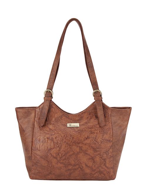 tan leatherette regular handbag - 14521290 - Very Small Image - 1