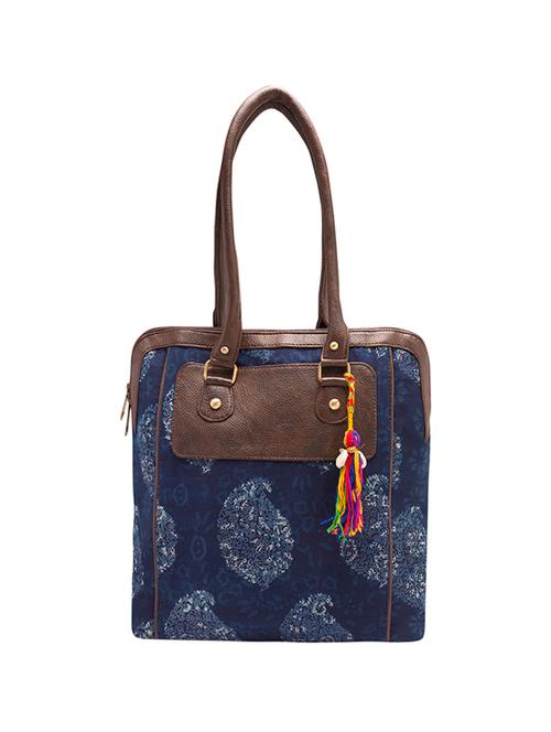 blue cotton ethnic handbag - 14521312 - Very Small Image - 1