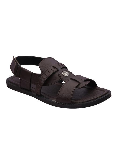brown leather back strap sandals - 14521370 - Very Small Image - 1