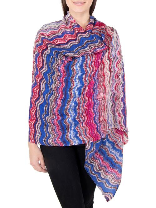 multi colored woolen stole - 14521448 - Standard Image - 1